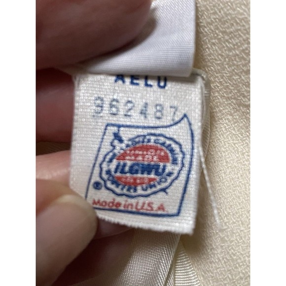 Herbert Grossman Vintage Union Made Jacket Cream ILGWU Made In USA Retro 80s - Picture 10 of 11